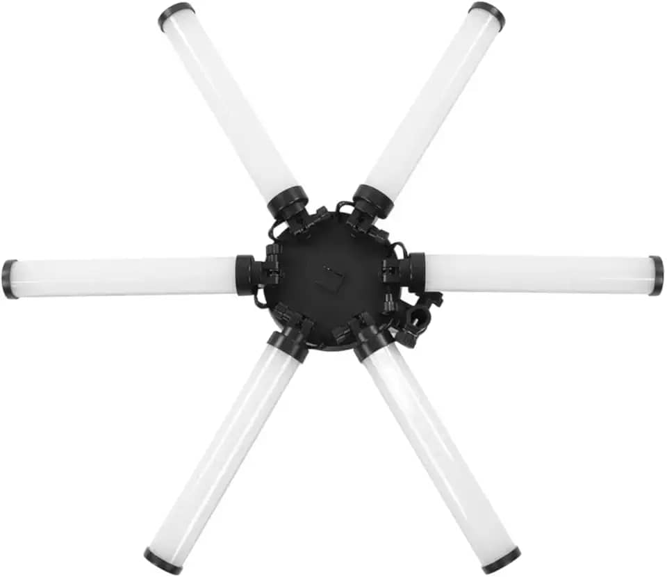 Iluminador LED Ring Light 26", 54W, Bicolor 3200K-5600K, Estrutura Preta, Dimerizável, com Clipe de Telefone e Adaptador