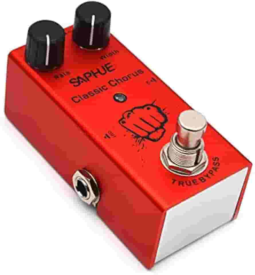 SAPHUE Pedal De Efeitos Guitarra Chorus Clássico Com Botão Taxa/Largura, Pedais Alta E Baixa Frequência Casco Metal Aço, Mini Tipo Único Dc 9V True By