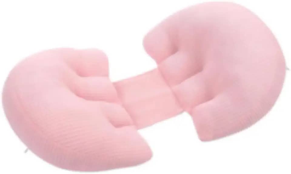 Almofada Travesseiro Ajustável Para Grávida Tecido Aveludado (Rosê).