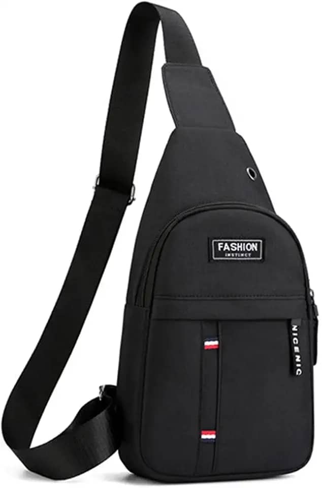 Mochila tiracolo masculina para viagem ao ar livre esportiva mochila tiracolo (Preto)