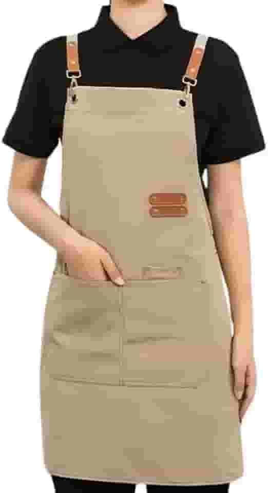 Avental de Lona Impermeável Unissex e Ajustável Resistente a Óleo e Manchas para Cozinha e Churrasco