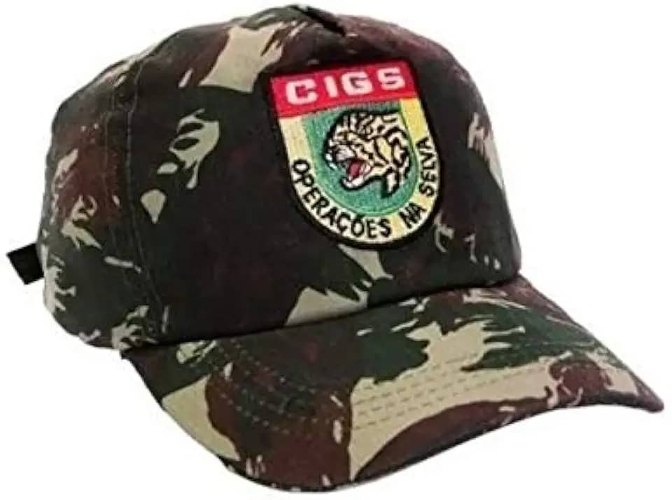 Boné Camuflado Bordado Cigs Operações Na Selva Rip Stop