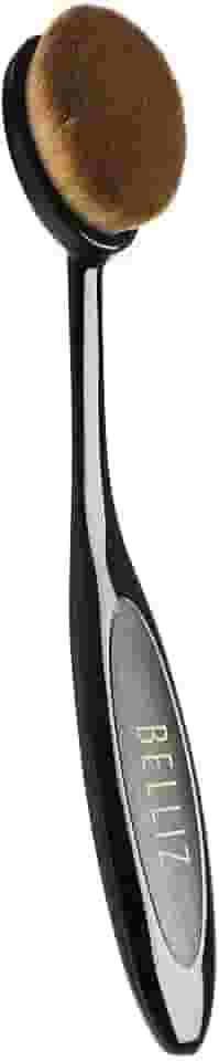 Pincel Oval para Contorno, Belliz, Preto/ Marrom