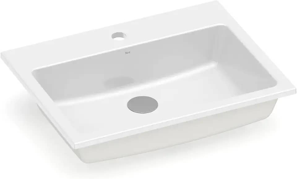 Cuba de sobrepor com mesa 550x420 PQ55 Branco - Roca