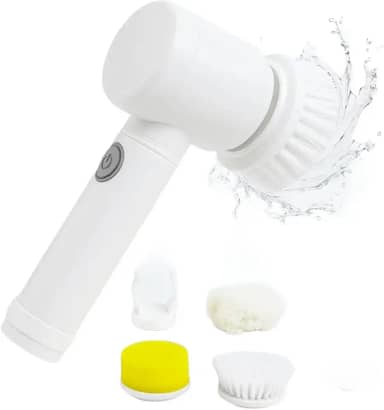 Escova Elétrica de Limpeza Giratória Sem Fio e Recarregável USB, Esfregão Rotativo Multifuncional para Limpeza Profunda de Banheiro, Cozinha, Rejunte, Pia, Vidro e Carro