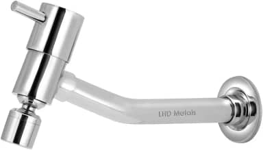 Torneira Tanque/jardim/cozinha Reta De Parede Metal Luxo 1/4v Cor:Prateado