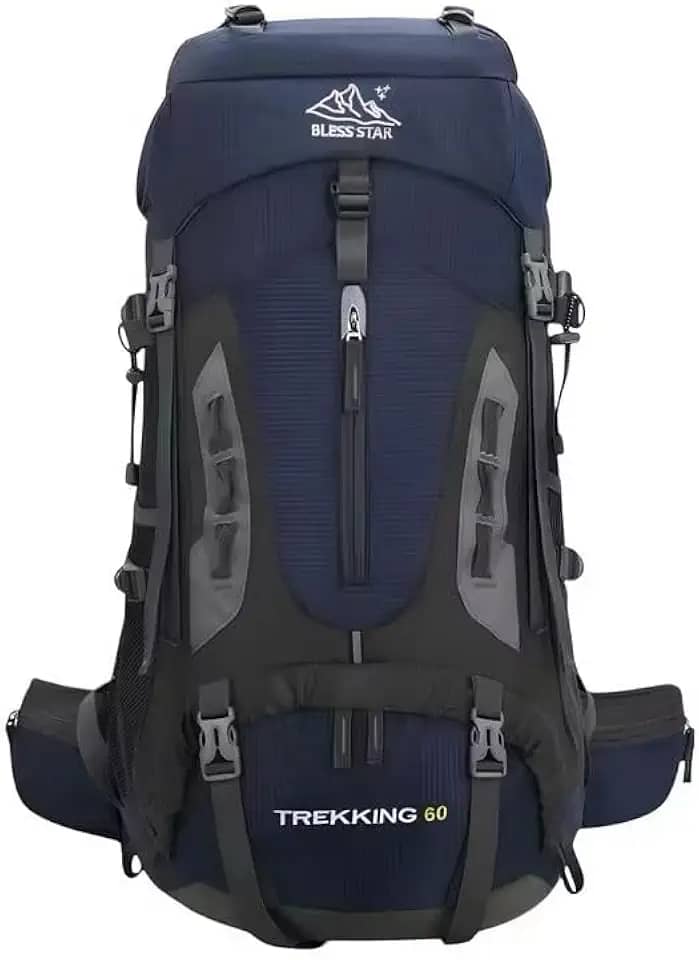 Mochila Cargueira de Trilha Trekking 60L Múltiplos Compartimentos Sistema de Ventilação Ideal para Camping Montanhismo Viagem Esportes Impermeavel
