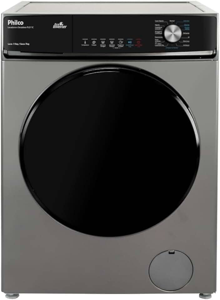 LAVADORA E SECADORA PHILCO PLS11C 11KG TITÂNIO 127V