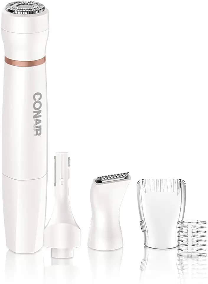 Depilador e Aparador Facial e Corporal Feminino Conair All-In-One - 5 Acessórios, Sem Fio, Pilha