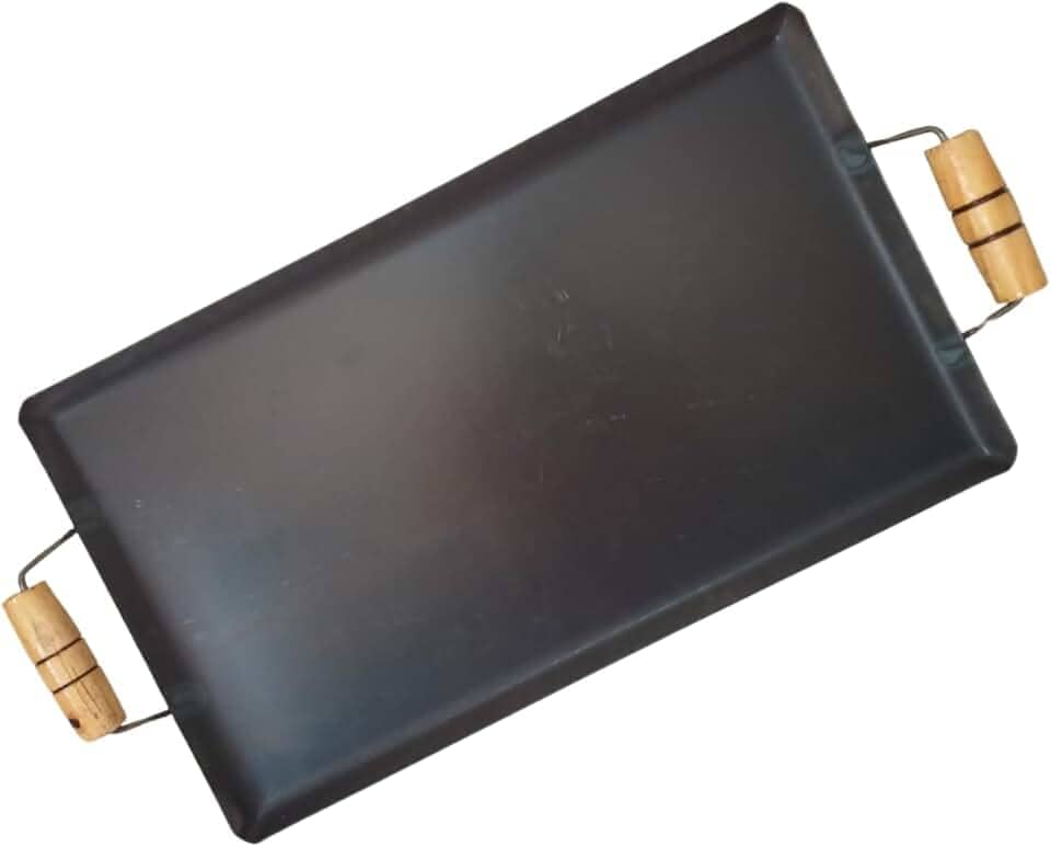 CHAPA DE LANCHE PORÇÃO GRILL PARA FOGÃO FOGAREIRO EM AÇO CARBONO PORTÁTIL