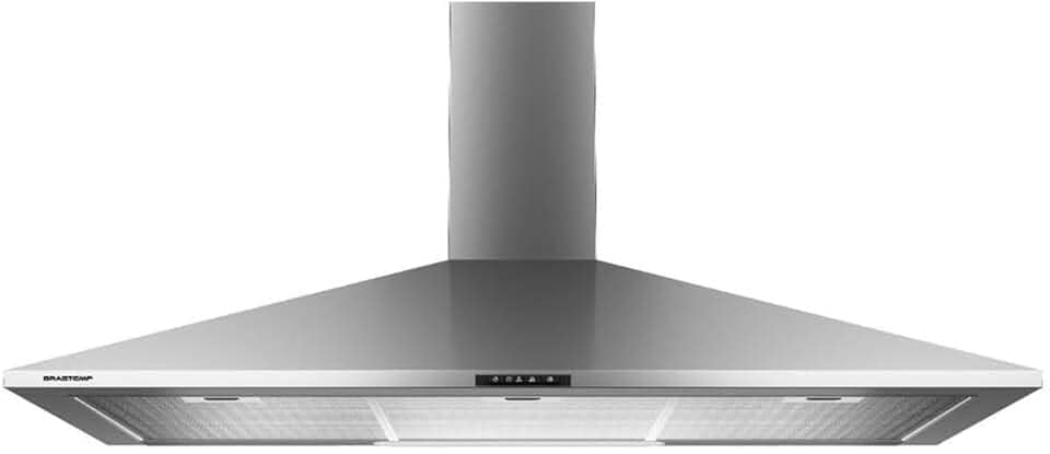 Coifa de Parede Brastemp 90 cm Inox piramidal 5 e 6 bocas com duplo filtro - BAI91BR 110V
