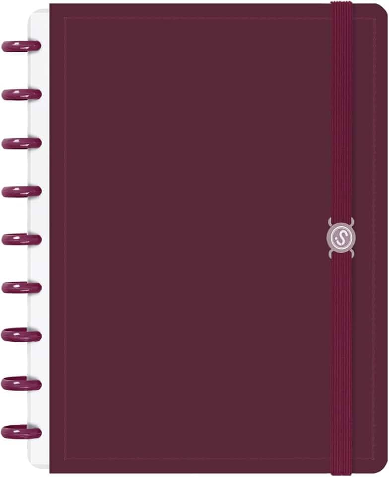 Caderno De Disco ISCOOL Inteligente M Solid Colors Marsala