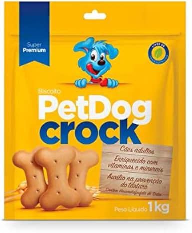 Pet Dog Biscoito Crock Tradicional Para Cães - 1Kg