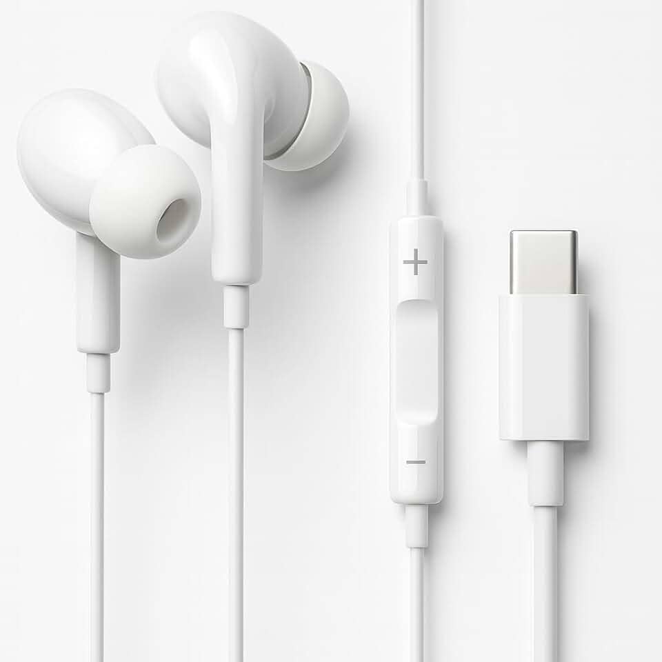 Fones De Ouvido Com Fio Tipo C Intra Auricular Microfone Integrado Compativel iPhone 15 15 Pro 15 Pro Max 16 16 Pro Max Com Fio Fones Estéreo Compatíveis ANDROID LG Qualidade Premium