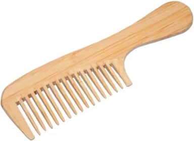 Pente de Bambu Natural para Cabelos e Barbas, Antiestático, Madeira