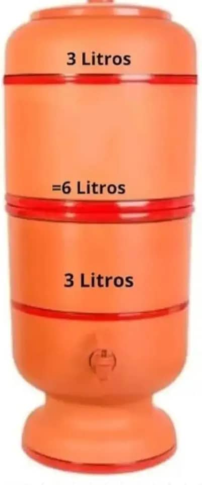 Filtro de Barro Santo Antônio 6Litros (3l+3l): Conjunto Completo + Bóia