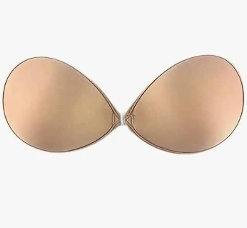 Sutiã Invisível Adesivo Bege – Sustentação para Decote, Tomara que Caia e Vestidos | Hipoalergênico e Reutilizável (Tamanho M)