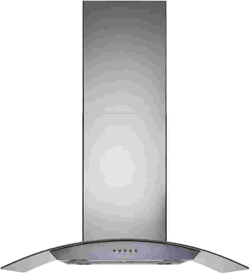 Coifa de Ilha Gourmet 180W, 90cm, Inox e vidro curvo, 220v, Cadence