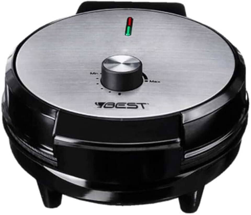 Maquina Waffles Elétrica Antiaderente Crepeira Omeleteira Inox Profissional Best INOX 1000W 127V