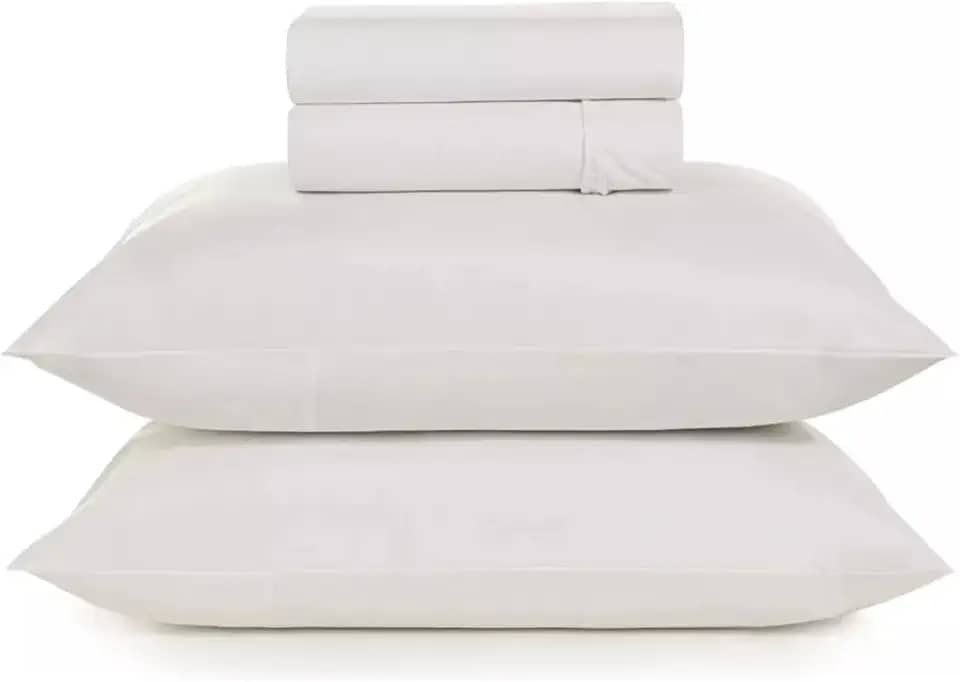 Jogo De Cama Casal 4pçs Hotel Motel Pousada Airbnb 180 Fios Teka Profiline Tecido Profissional Branco Resisitente a Lavação com Cloro