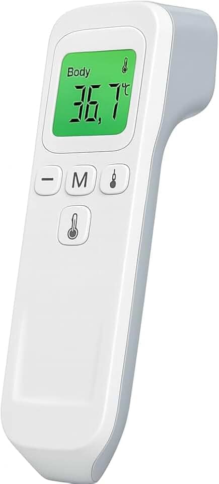 Termômetro Infravermelho Digital Sem Contato Bebê Criança Adulto Portátil Preciso Rápido Memória Alarme Alta Temperatura Display LCD C/F Leve Automático Pilha AAA Sensor Testa