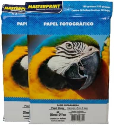 Papel Fotográfico 180 G Glossy Brilho A4 100 Folhas A Prova D'Água Masterprint