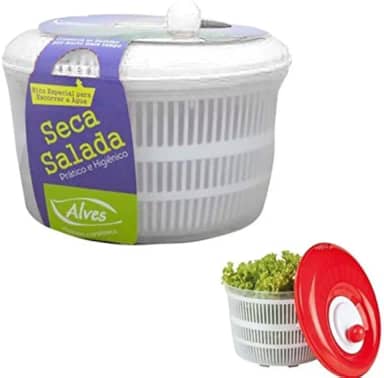 Seca Salada Secador Centrifuga Legumes Verduras Higienico Alves 4,5 litros