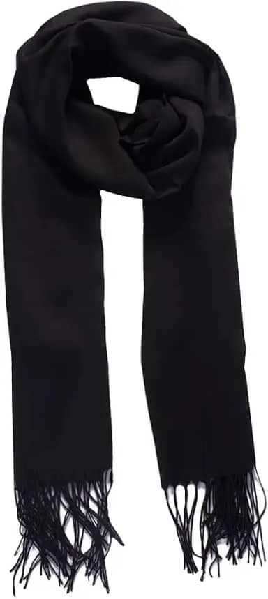 Cachecol Echarpe Feminina Lisa com Franja 170x65cm Toque Macio, Ideal para Outono Inverno e Meia Estação