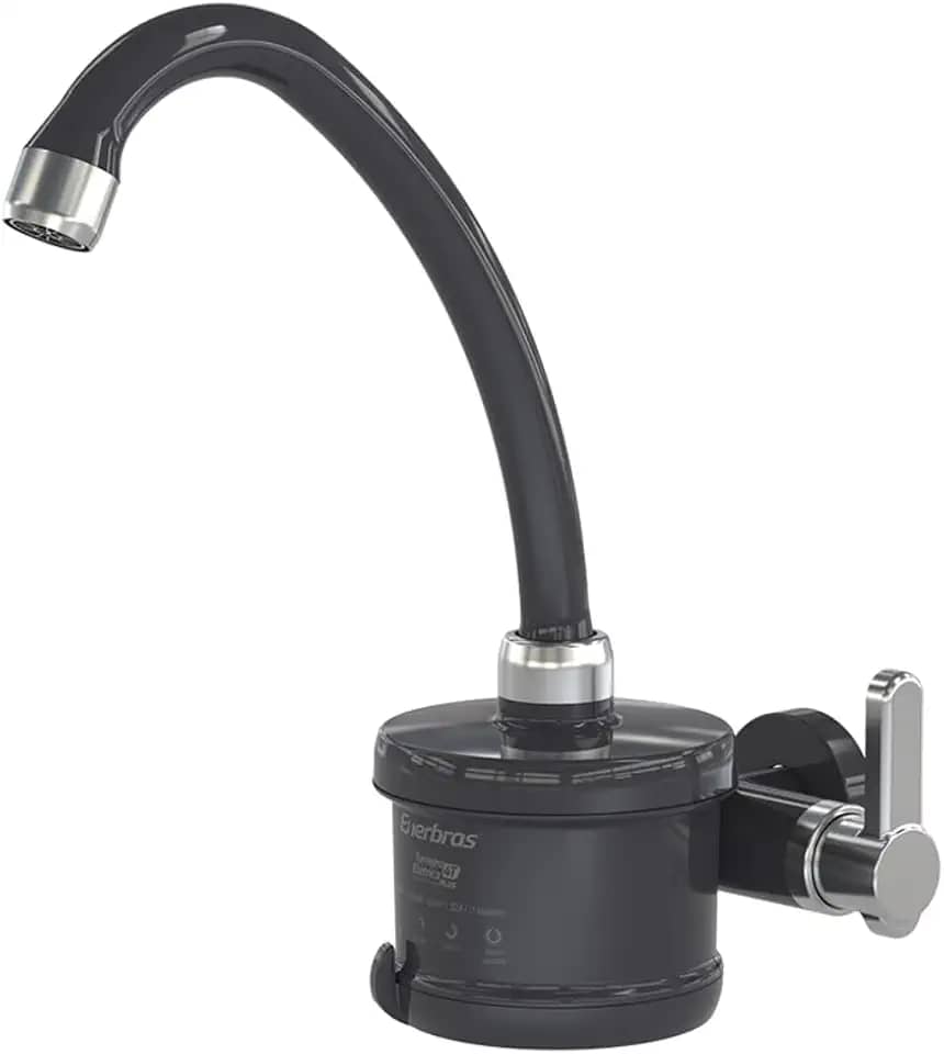 Enerbras Torneira Elétrica Plus 4 Temperaturas de Parede 5500W 220V Preta e Cromado