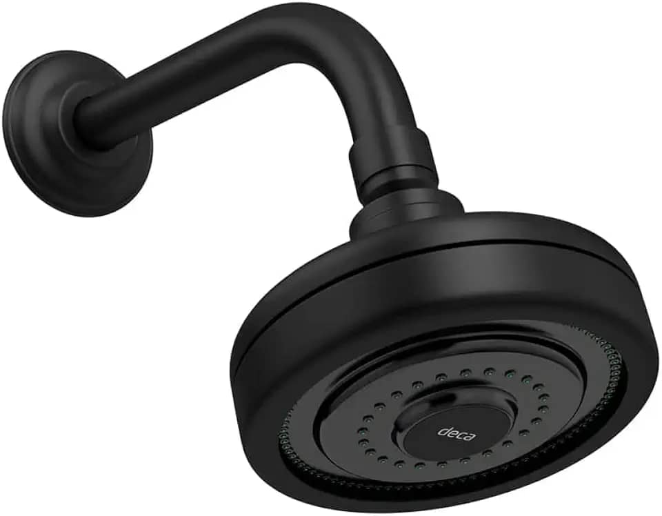 Deca Ducha Redonda de Parede Black Matte Acqua Plus