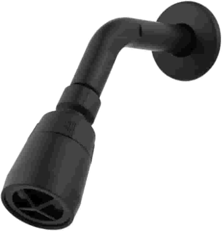 Ducha Fria Articulada Redonda para Área Externa, Acabamento Preto Fosco, Material ABS, Instalação na Parede, 21,3 cm x 4,5 cm