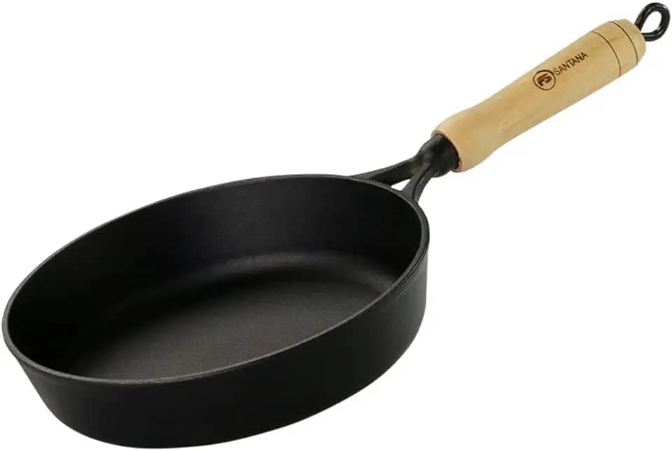 Frigideira Ferro Fundido Cabo Madeira Santana 22cm