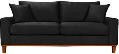 Sofá Living Istambul Em Suede Essencial Estofados (Preto)