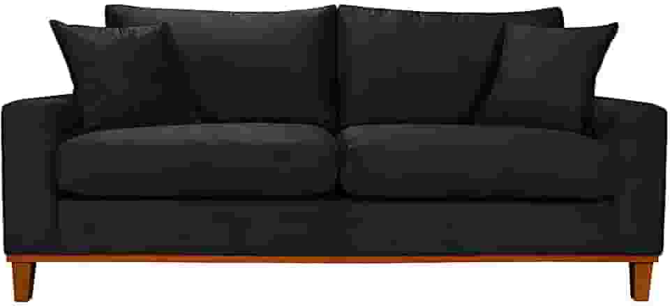 Sofá Living Istambul Em Suede Essencial Estofados (Preto)