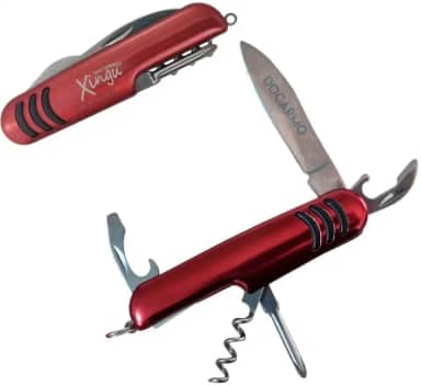 Canivete Chaveiro Suiço 5 Funções Canivete de Bolso Pequeno (Vermelho)