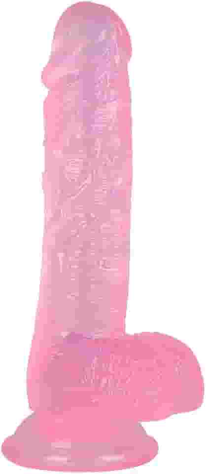 Dídlo realista de pele de 20 cm com ventosa para mulheres, brinquedo macio de PVC, Dîld, massagem relaxante feminina para homens e mulheres Pe12 penisde borracha Pseudopénis moles