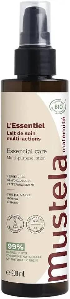 Mustela L’Essentiel Loção Corporal Multifuncional 200ml – Melhora Elasticidade, Firmeza, Previne e Corrige Estrias – com 99% de ingredientes de origem natural - Mustela Maternité