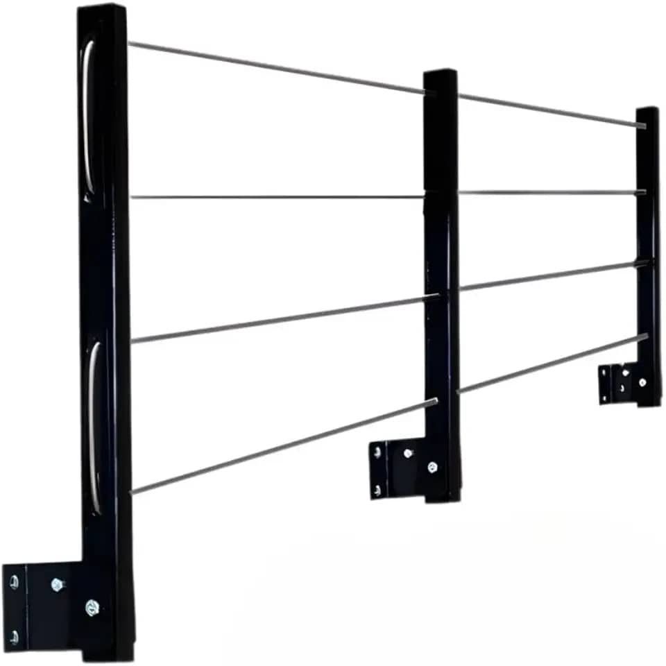 Varal Parede, Varal de Roupa Retrátil Parede Muro Apartamento Casa 3 Hastes Até 8 Metros E Kit de Montagem