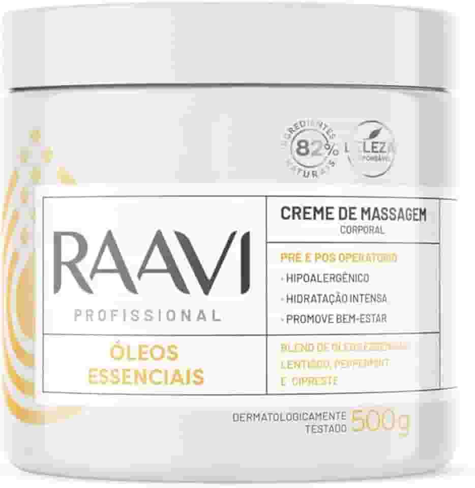 Raavi Creme De Massagem Óleos Essenciais 500G