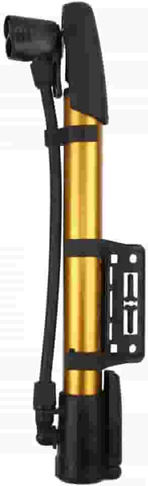 Bomba de Ar Manual Multiuso 31cm em Alumínio com 3 Bicos e Suporte para Bicicleta