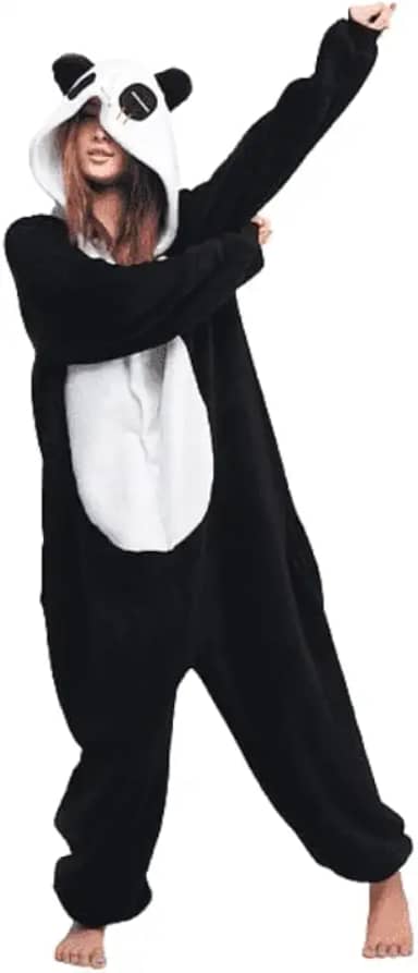 Pijama Macacão Kigurumi Panda Adulto Unissex Confortavel Premium
