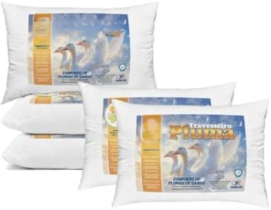 Travesseiro Pluma de Ganso Confortavel e Macio Antiacaro 70x50cm(2)