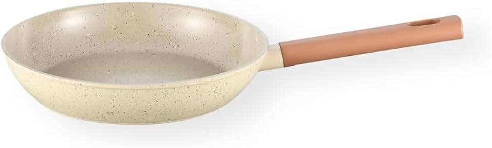 Oikos - Frigideira Antiaderente Cerâmico 20cm para Fogão por Indução, a Gás, Elétrico e Vitrocerâmico Cor Bege Mou Pitaya