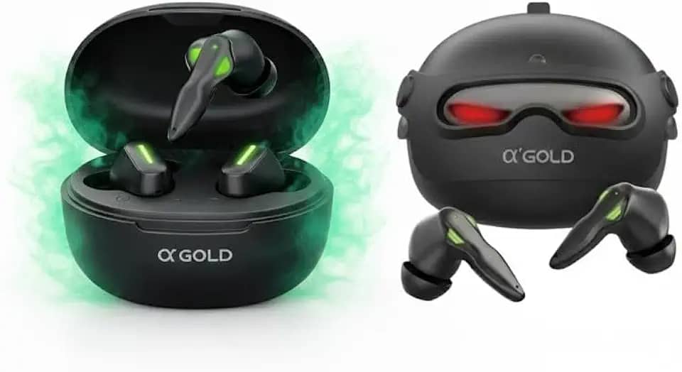 Fone de Ouvido Gamer A’Gold FN-B48 TWS Bluetooth 5.4 | Baixa Latência Zero Delay | Microfone HD e Cancelamento de Ruído IA | Bateria 8h com Estojo LED Robótico | Som Imersivo para Jogos e Música