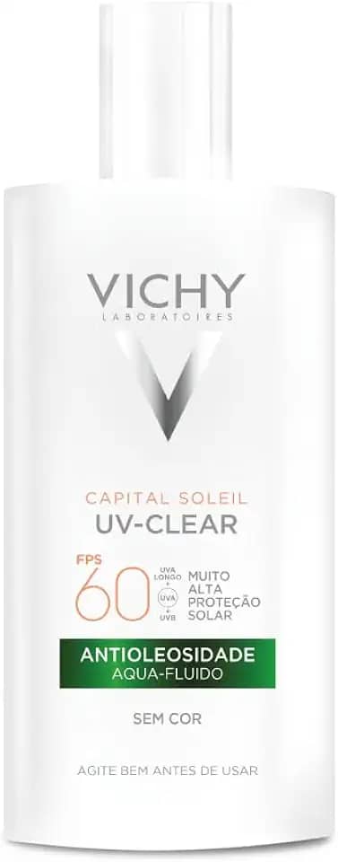 Vichy, Capital Soleil UV-Clear, Protetor Solar Facial, Sem Cor, FPS60, 40G