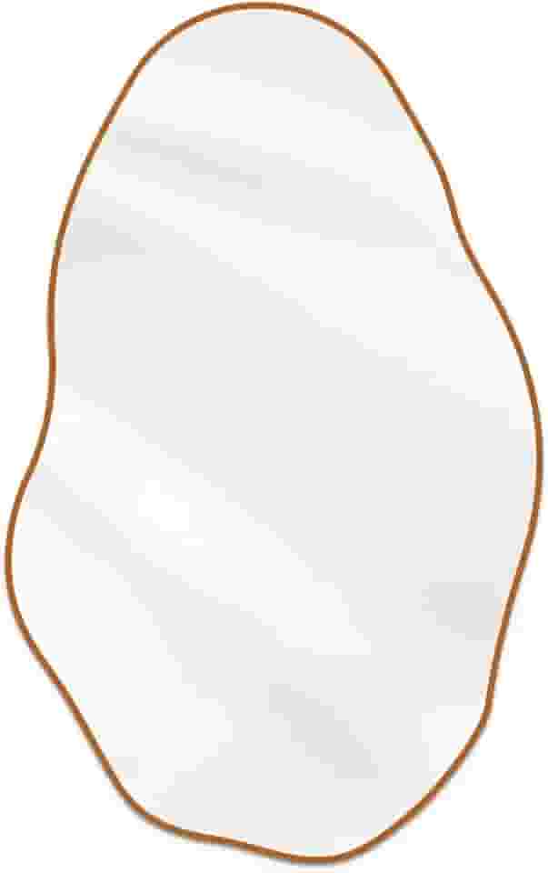 Espelho Orgânico Grande Pedra 110x80cm Design Moderno com Moldura em Couro para Decoração Sofisticada (Caramelo)