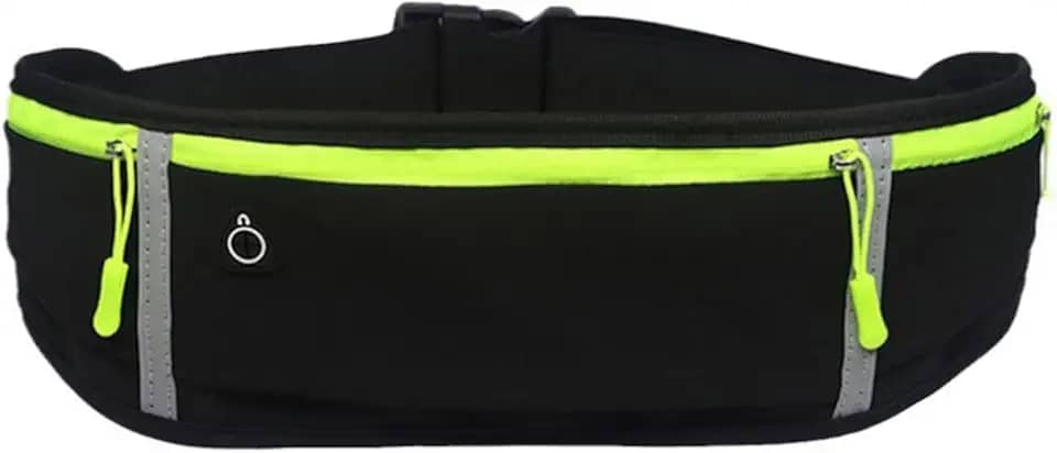 Pochete Esportiva Slim Impermeável – Cintura Ajustável com Porta-Celular para Corrida e Academia