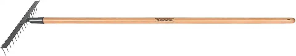 Tramontina Ancinho Metálico Estampado, 16 Dentes, Cabo De Madeira 120 Cm