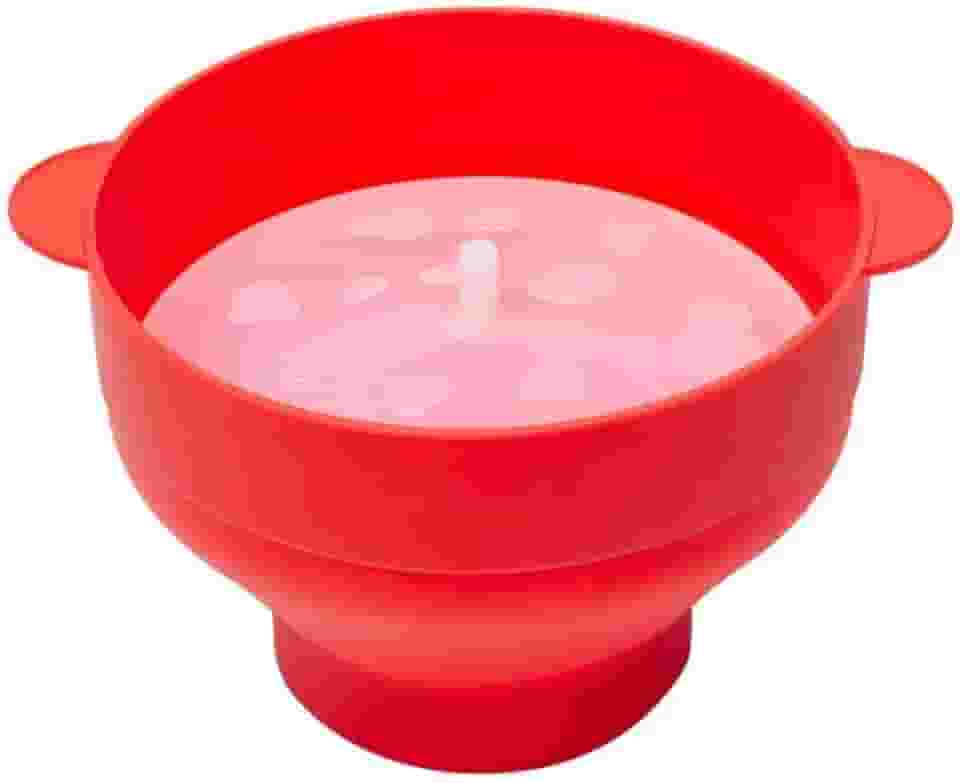 LYOR - Pipoqueira para Micro-Ondas de Silicone Vermelha 20cm x 24cm x 15cm