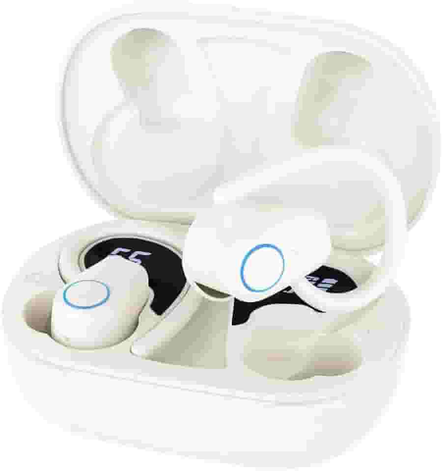 Fone de Ouvido, Bluetooth 5.4, IPX4 à Prova D'Água, Com Microfone Embutido. Design Esportivo e Ergonômico, Ideal Para Corridas, Atividades Físicas, Compatível com IPhone e Android, Anti Ruído (Branco)